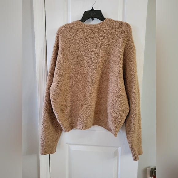 SKIMS Cozy Knit Crewneck Pullover Sweater Camel Size L/XL - Picture 4 of 8